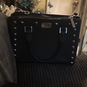 Michael Kors Black Studded Satchel